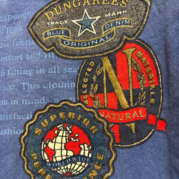 Vintage 90s Size: 18/20 Bonjour Jeans Graphic Oversized Boxy Blue Tee. - Picture 9 of 14